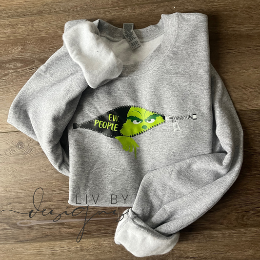 "Ew, People" Gildan Heavy Blend Grinch Crewneck