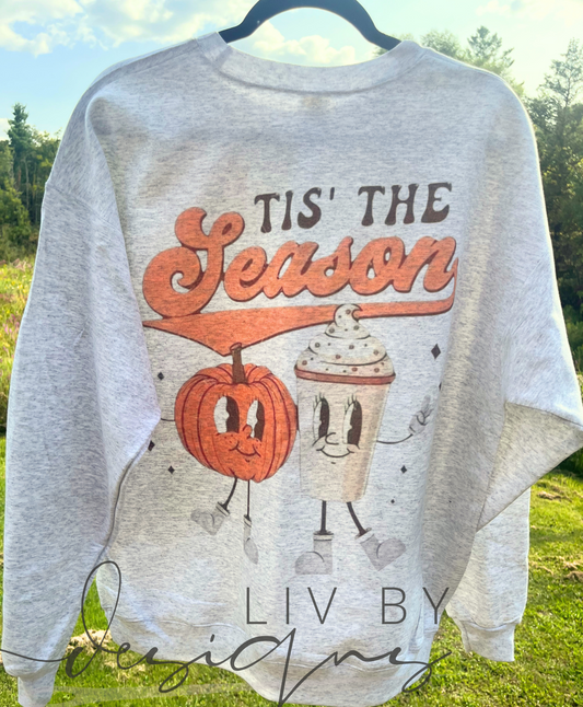 'Tis the Pumpkin Season Crewneck | Hanes EcoSmart | Cozy Dye Sublimated Autumn Sweater