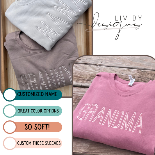 Embroidered Name Crewneck | Customized crew | MAMA pullover| Gift for mom